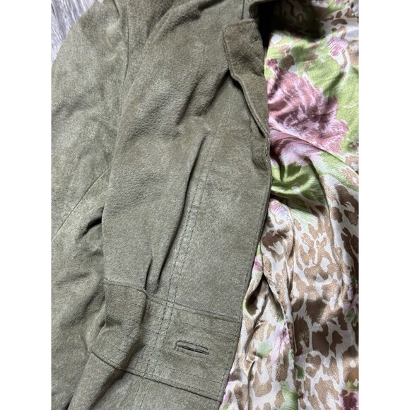 Vintage Me Jane Brown Leather Jacket Coat Short Trench Style PLEASE READ -sz M - Picture 6 of 11